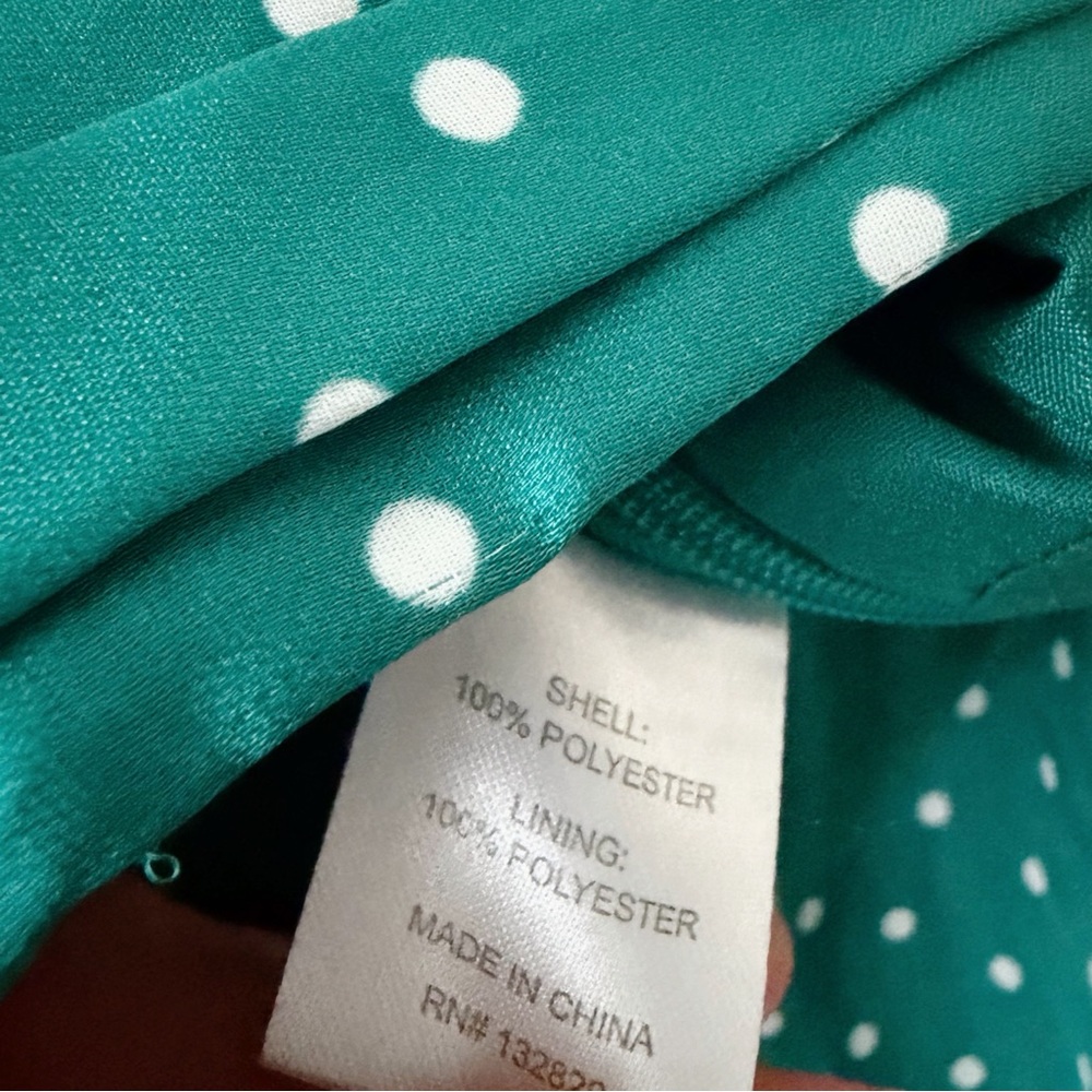 Privacy Please x Revolve | Satin Polka Dot Crop Top Sweetheart Long Sleeves M - Picture 8 of 8